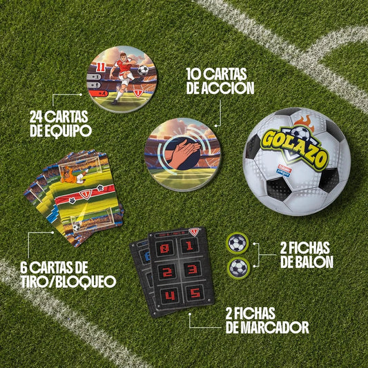 GOLAZO – JUEGO DE CARTAS DE FÚTBOL PARA 2 JUGADORES A PARTIR DE 6 AÑOS | FALOMIR JUEGOS