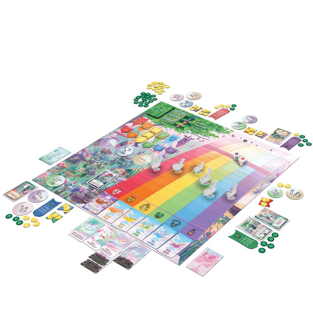 UNICORN FEVER JUEGO DE MESA DE APUESTAS Y CARRERAS DE UNICORNIOS CON CARTAS Y MAGIA 2-6 JUGADORES