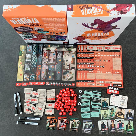 VENGANZA ROLL & FIGHT EPISODIO 1 JUEGO DE MESA COMPETITIVO DE ACCIÓN Y DADOS