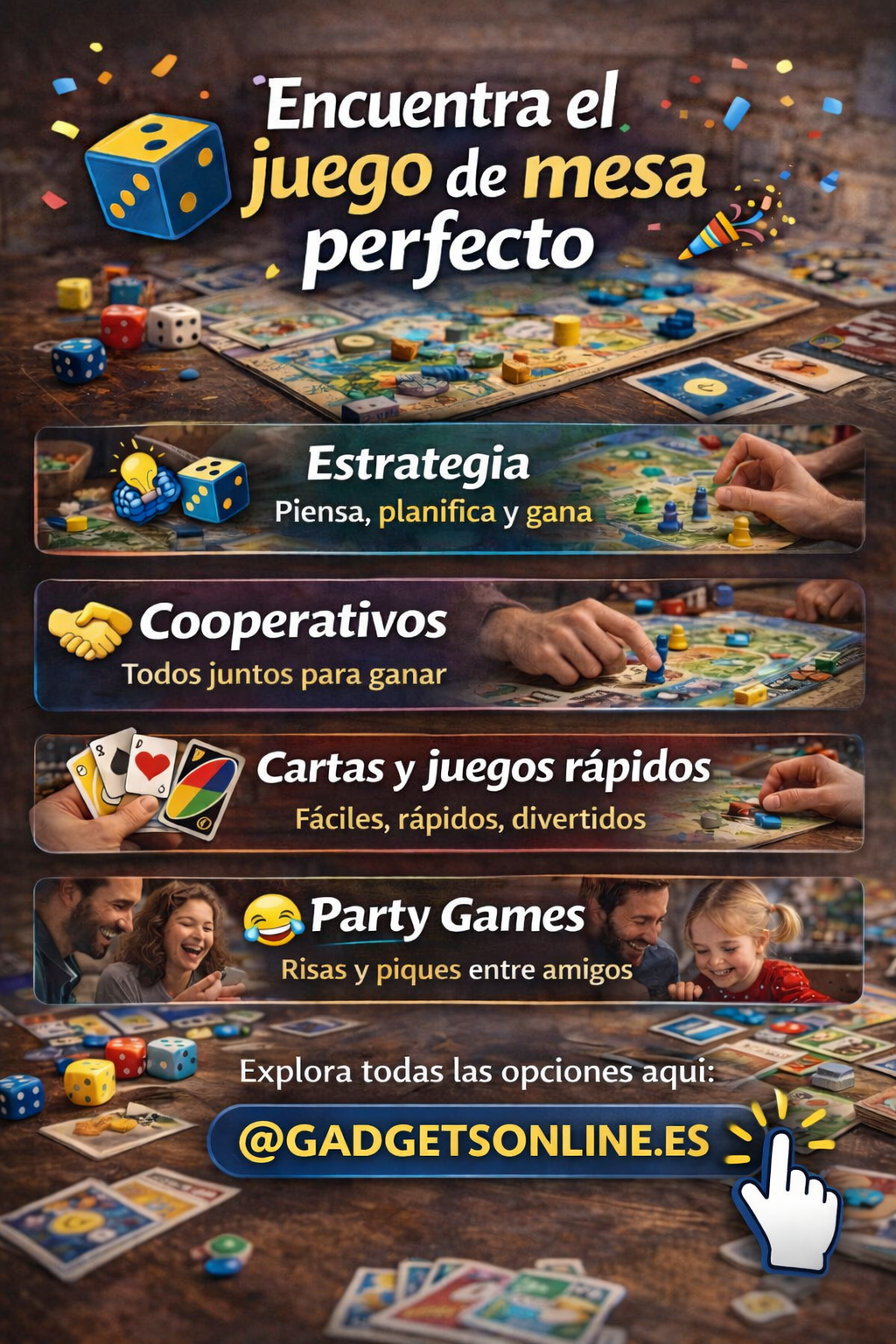 🎲 Encuentra el juego de mesa perfecto (y no falles en la elección)