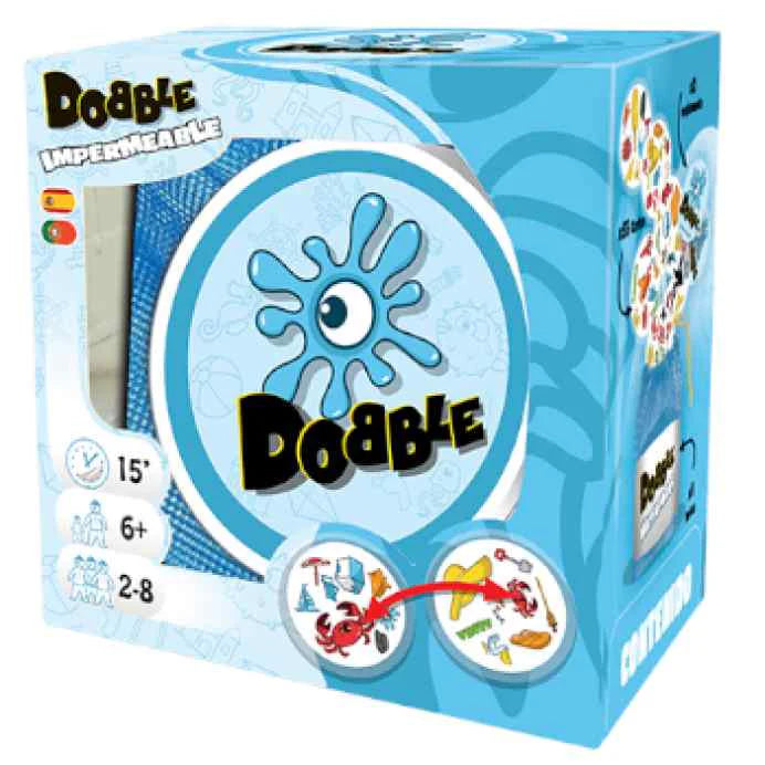 DOBBLE WATERPROOF JUEGO DE CARTAS IMPERMEABLE RÁPIDO Y PORTÁTIL – JUEGO DE REFLEJOS PARA PLAYA Y PISCINA