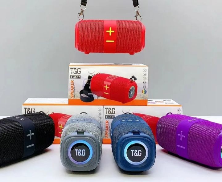 ALTAVOZ BLUETOOTH TG667 10W PORTÁTIL CON LED RGB, FM, AUX, TWS – SONIDO POTENTE Y DIVERTIDO