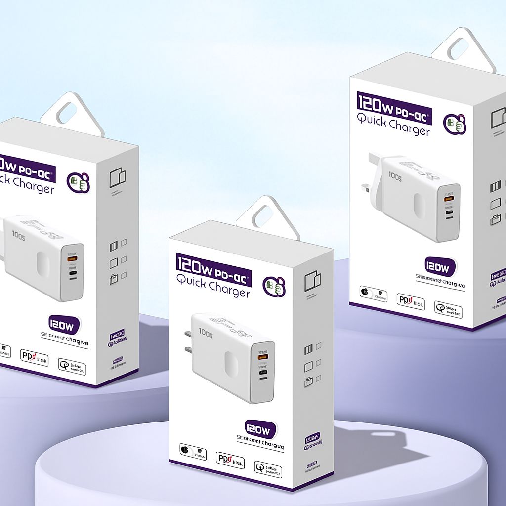 CARGADOR RÁPIDO 120W USB-C + USB-A CON CABLE TIPO C A TIPO C | PD + QC3.0 | CARGA ULTRARRÁPIDA UNIVERSAL
