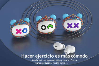 AURICULARES INALÁMBRICOS TWS FACEPODS – ¡PERSONALIDAD Y SONIDO DE DIBUJO ANIMADO!