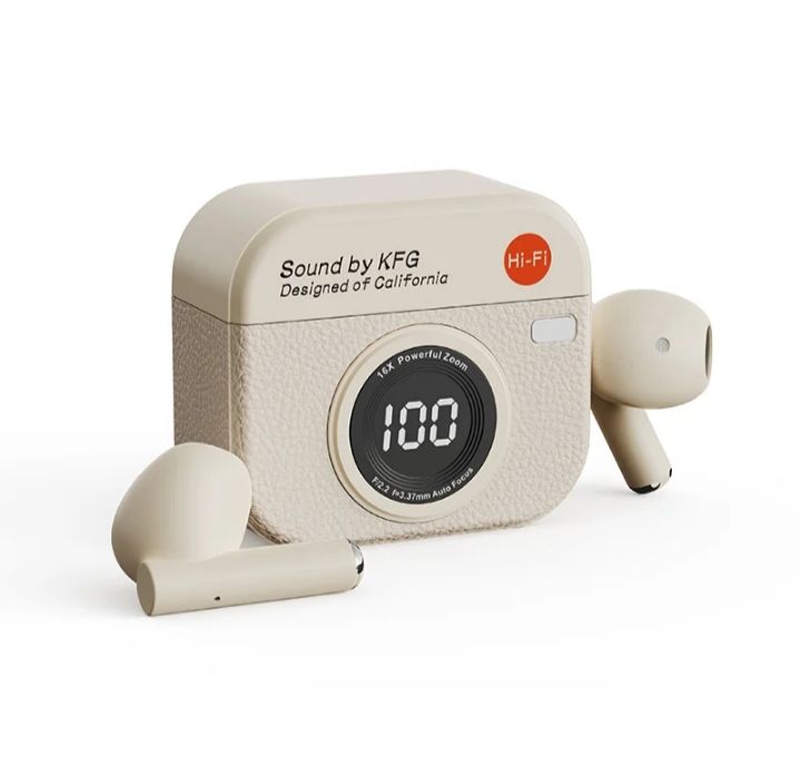 AURICULARES INALÁMBRICOS Q86 – ESTÉTICA CÁMARA RETRO, BLUETOOTH 5.3 Y LATENCIA ULTRA BAJA