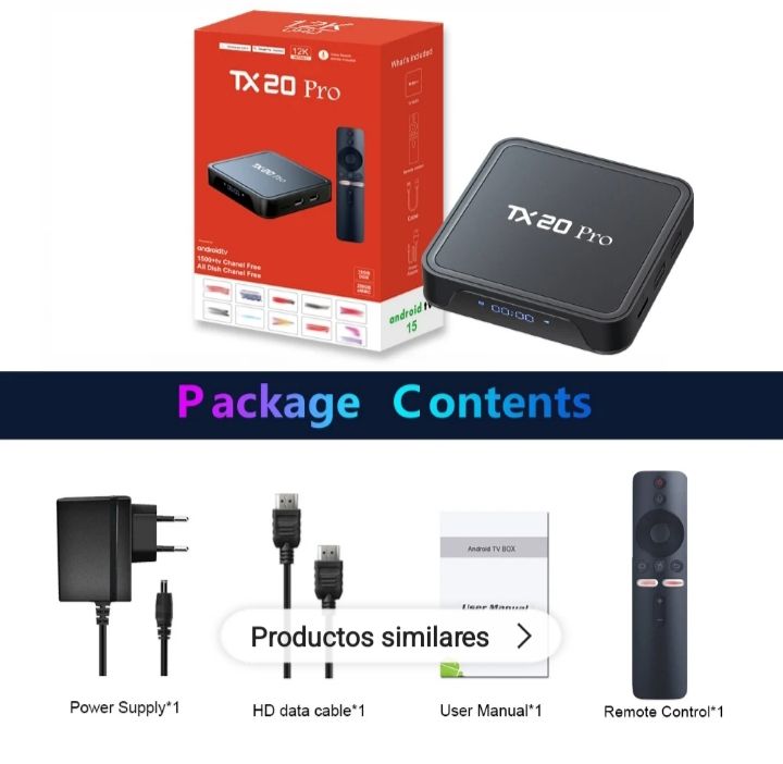 ANDROID TV BOX TX20 PRO 8K | ALLWINNER H313 | ANDROID 15 | WIFI DUAL 5G | 16GB RAM 256GB FLASH