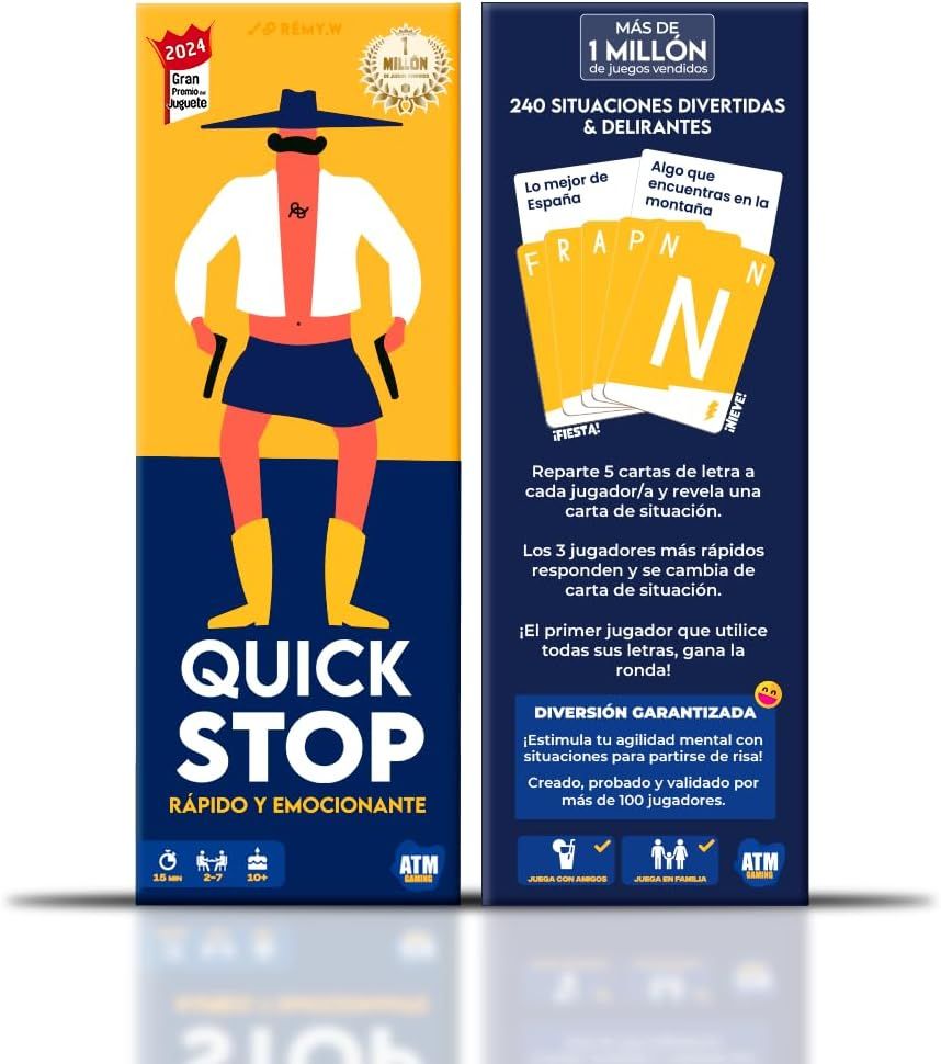 QUICK STOP — JUEGO DE MESA RÁPIDO Y DIVERTIDO (2-7 JUGADORES, +10 AÑOS)