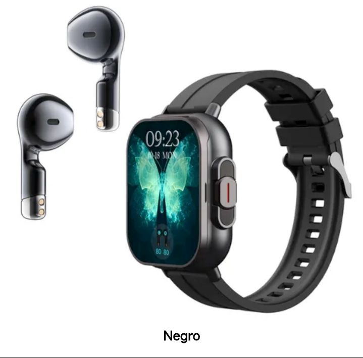 RELOJ SMART INTELIGENTE D8E 2-EN-1 CON AURICULARES BLUETOOTH – PANTALLA 2.01″ AMOLED, LLAMADAS BT 5.3, IP67 Y CONTROL FIT