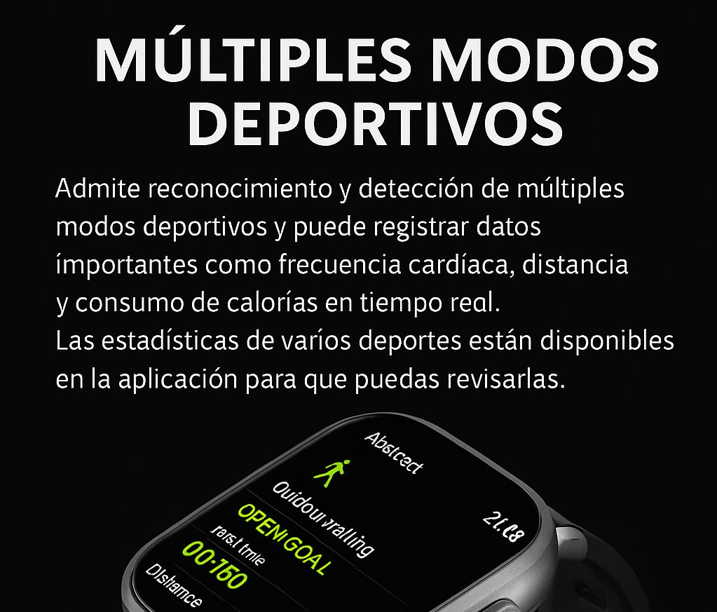 RELOJ SMART INTELIGENTE D8E 2-EN-1 CON AURICULARES BLUETOOTH – PANTALLA 2.01″ AMOLED, LLAMADAS BT 5.3, IP67 Y CONTROL FIT