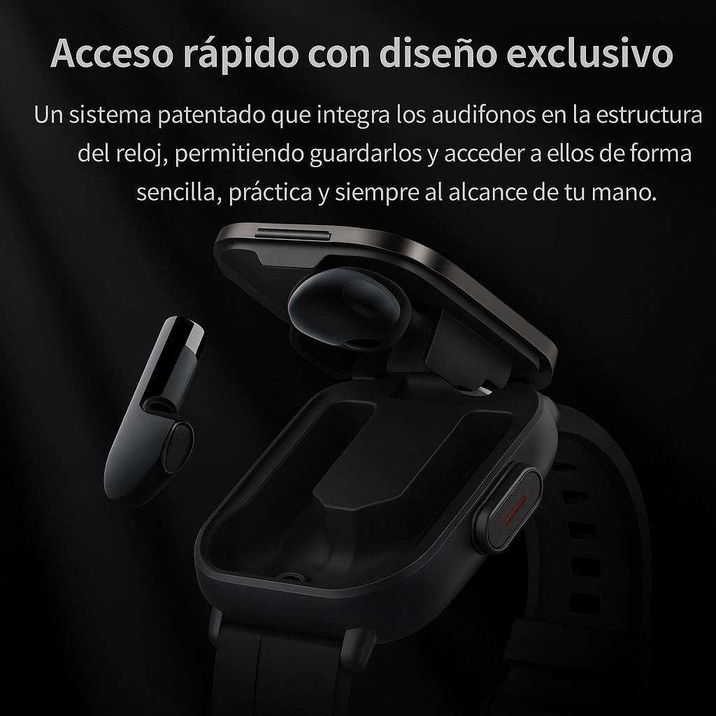 RELOJ SMART INTELIGENTE D8E 2-EN-1 CON AURICULARES BLUETOOTH – PANTALLA 2.01″ AMOLED, LLAMADAS BT 5.3, IP67 Y CONTROL FIT