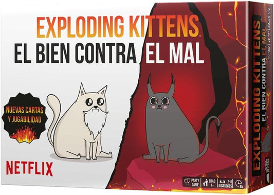 EXPLODING KITTENS EL BIEN CONTRA EL MAL – JUEGO DE CARTAS ESTRATÉGICO Y DIVERTIDO