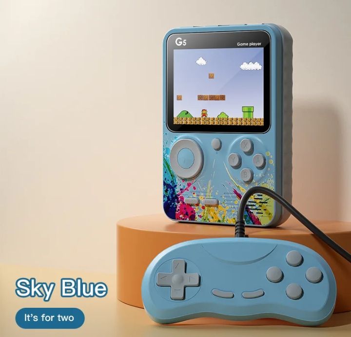 CONSOLA PORTÁTIL RETRO G5 CON MAS DE 500 JUEGOS – BATERÍA 1000MAH, AV Y DOBLE JUGADOR