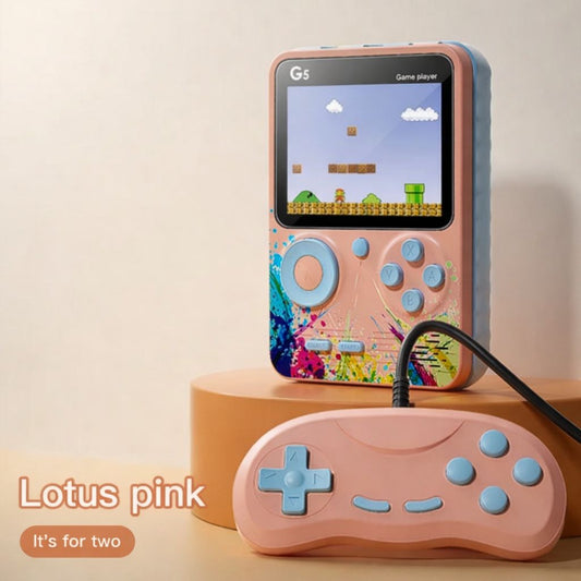 CONSOLA PORTÁTIL RETRO G5 CON MAS DE 500 JUEGOS – BATERÍA 1000MAH, AV Y DOBLE JUGADOR