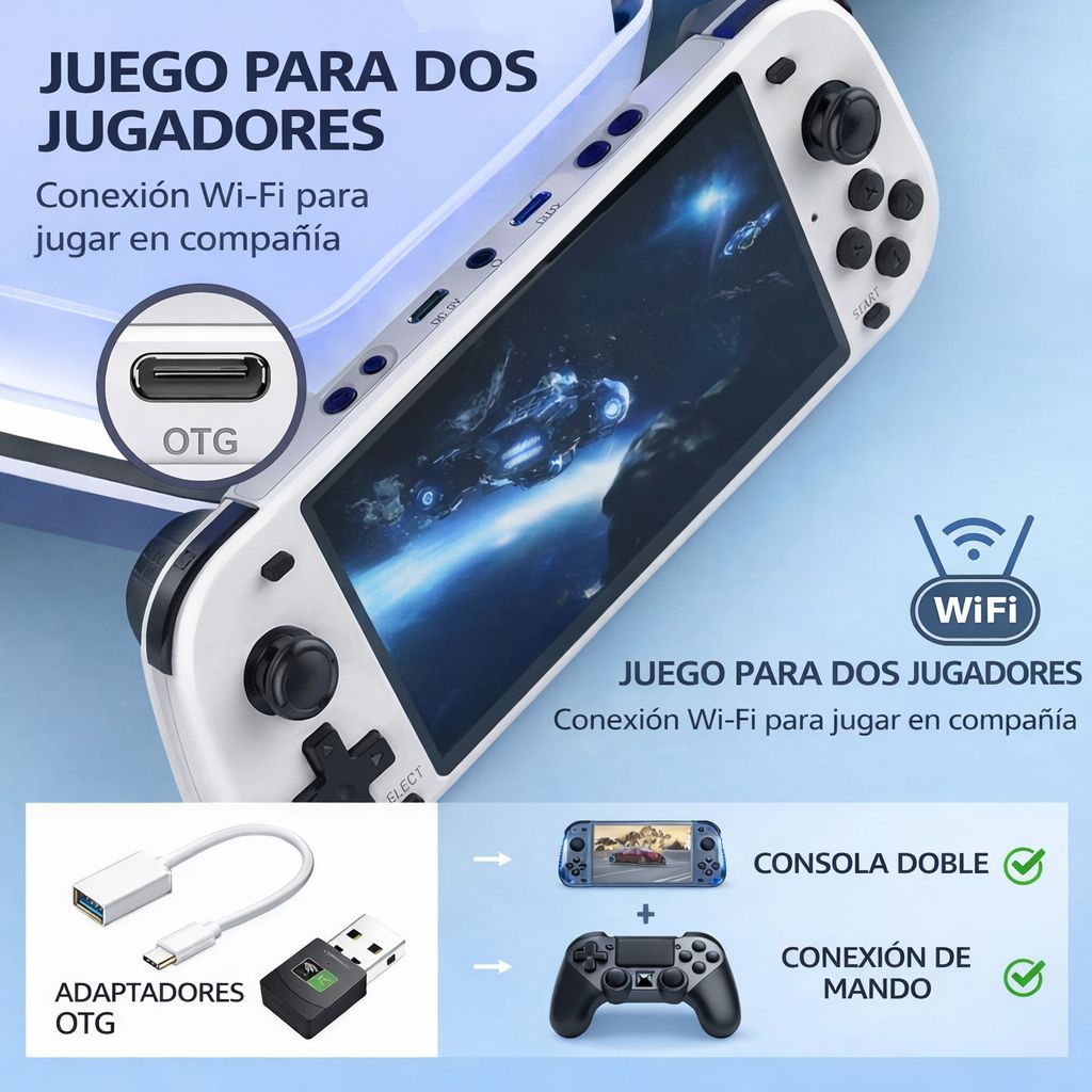 CONSOLA PORTÁTIL RETRO R50S ARKOS 128GB – WIFI, PANTALLA IPS 5.1″ Y +35.000 JUEGOS