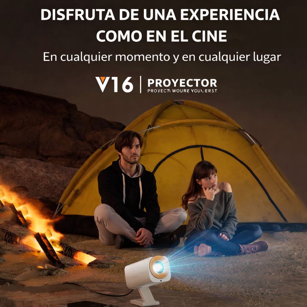 PROYECTOR V16 ANDROID 12 WIFI SMART HOME CINEMA 720P HD