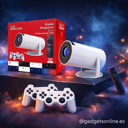 PROYECTOR F320 ANDROID 11 720P – 200 ANSI LÚMENES + JUEGOS Y 2 MANDOS