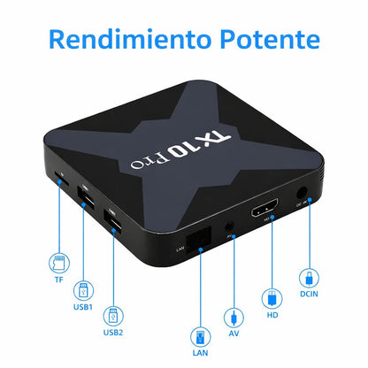 SMART TV BOX TX10 PRO – 8GB RAM + 128GB ALMACENAMIENTO, 4K WIFI BLUETOOTH