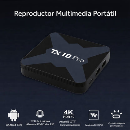 SMART TV BOX TX10 PRO – 8GB RAM + 128GB ALMACENAMIENTO, 4K WIFI BLUETOOTH