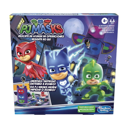 HASBRO GAMING PJ MASKS RESCATE DE LA BASE DE OPERACIONES – JUEGO DE MESA INFANTIL CON TORRE 3D