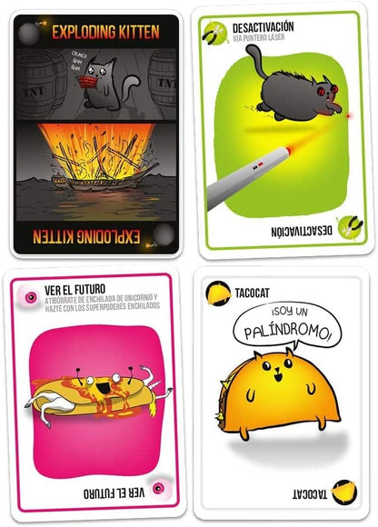 EXPLODING KITTENS JUEGO DE CARTAS ORIGINAL – PARTY GAME DIVERTIDO DE ESTRATEGIA CON GATOS EXPLOSIVOS PARA 2-5 JUGADORES