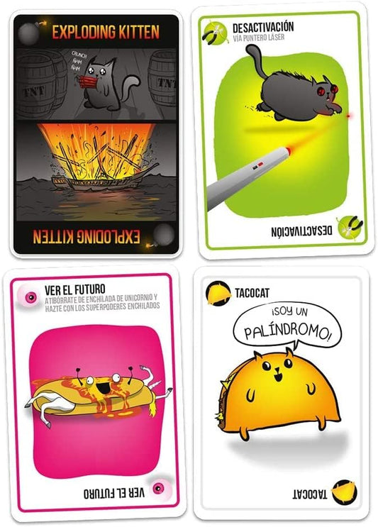 EXPLODING KITTENS JUEGO DE CARTAS ORIGINAL – PARTY GAME DIVERTIDO DE ESTRATEGIA CON GATOS EXPLOSIVOS PARA 2-5 JUGADORES