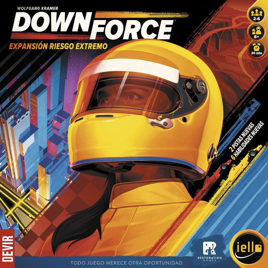DOWNFORCE RIESGO EXTREMO EXPANSIÓN JUEGO DE MESA CARRERAS ESTRATEGIA DEVIR