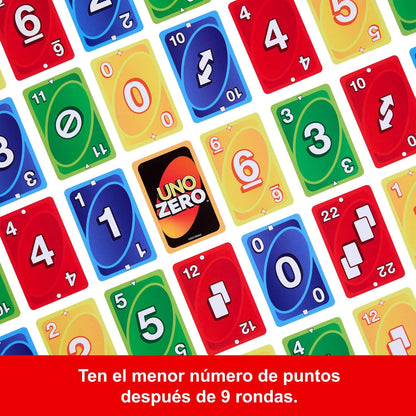 MATTEL GAMES UNO ZERO – JUEGO DE CARTAS DE ESTRATEGIA PARA 2 A 8 JUGADORES, A PARTIR DE 7 AÑOS