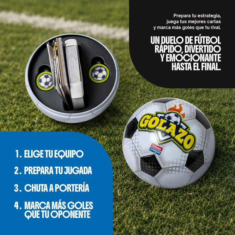 GOLAZO – JUEGO DE CARTAS DE FÚTBOL PARA 2 JUGADORES A PARTIR DE 6 AÑOS | FALOMIR JUEGOS