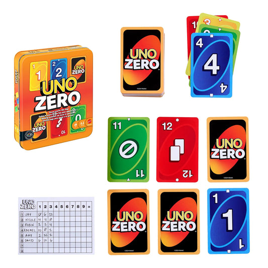 MATTEL GAMES UNO ZERO – JUEGO DE CARTAS DE ESTRATEGIA PARA 2 A 8 JUGADORES, A PARTIR DE 7 AÑOS