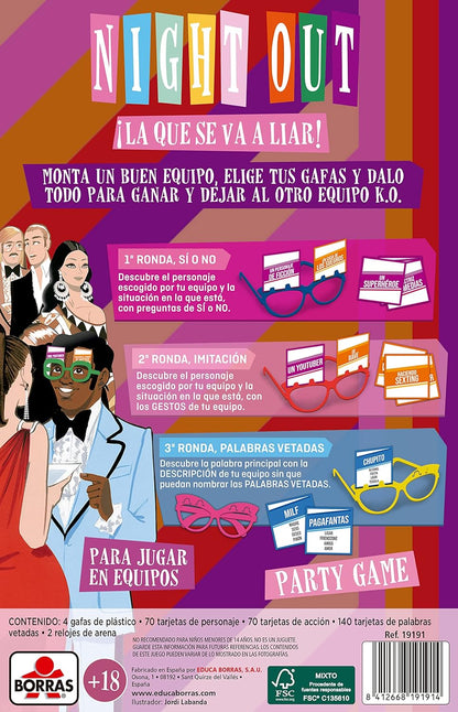 NIGHT OUT PARTY GAME PARA ADULTOS +18 | JUEGO DE MESA DE FIESTA POR EQUIPOS
