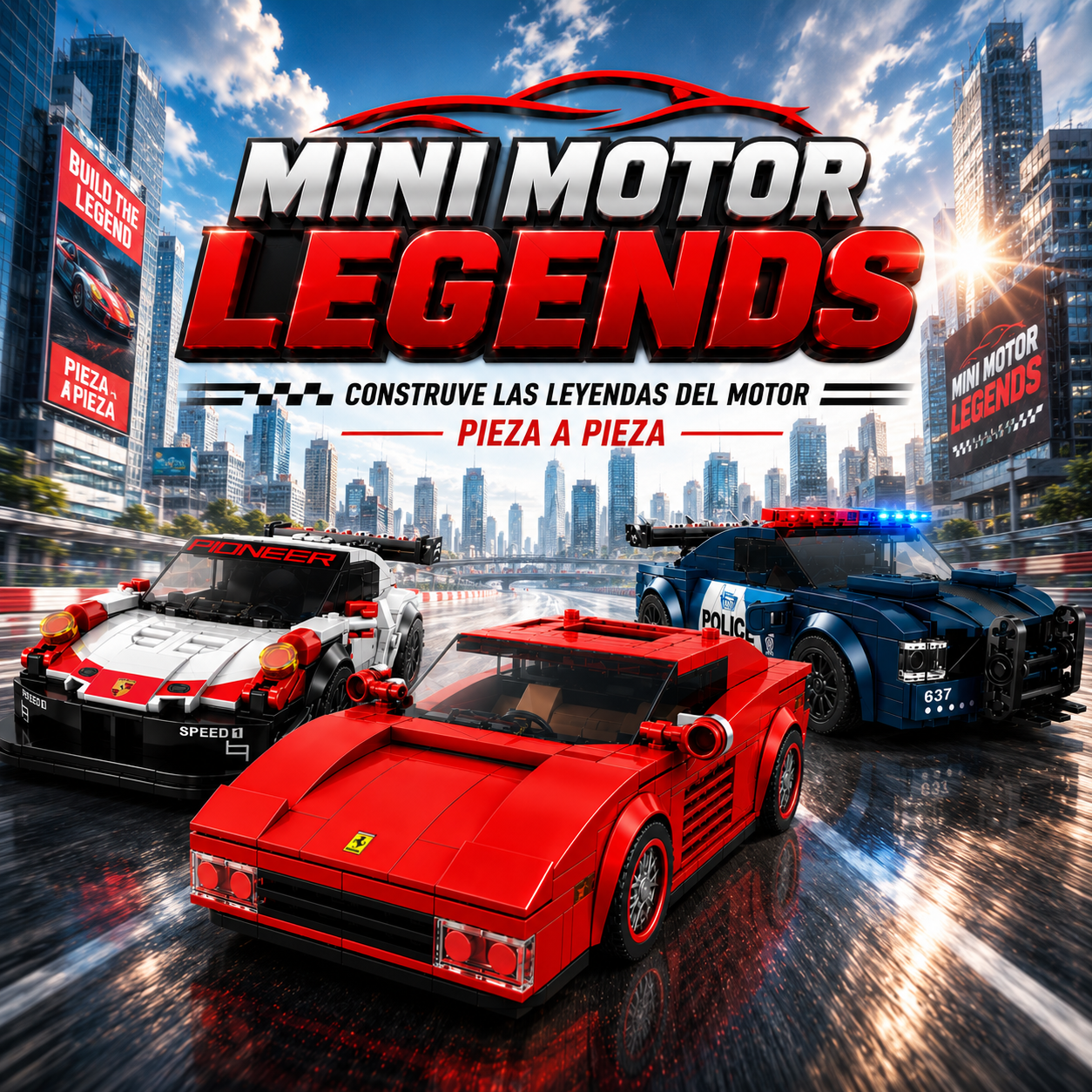 BLOQUES DE CONSTRUCCIÓN MINI MOTOR LEGEND | COLECCIÓN DE VEHÍCULOS DEPORTIVOS Y CLÁSICOS