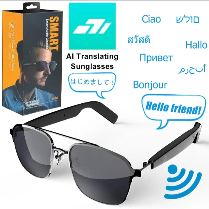 GAFAS INTELIGENTES CON TRADUCCIÓN IA SG-11 PRO BLUETOOTH – TRADUCTOR EN TIEMPO REAL Y AUDIO OPEN-EAR