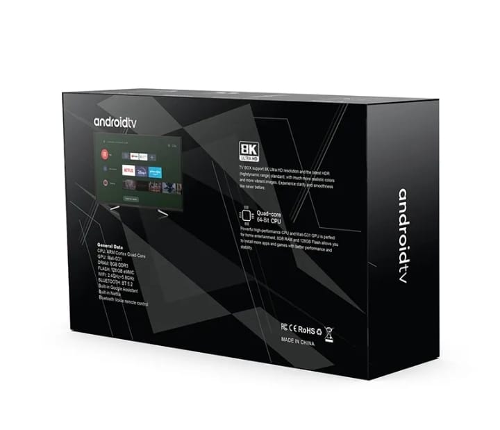 📺 TV BOX TX9 PRO 8GB RAM + 128GB ANDROID TV 8K WIFI DUAL BAND