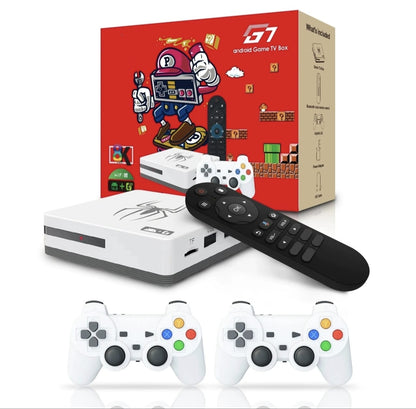 🎮 CONSOLA RETRO G7 ANDROID TV BOX 4K WIFI 6 CON 2 MANDOS Y MÁS DE 15.000 JUEGOS