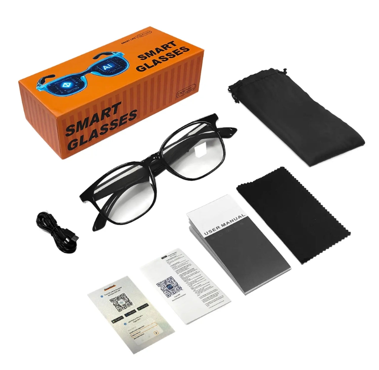 Smart Glasses F19 | Gafas IA con Traducción de +100 Idiomas, Música y Llamadas