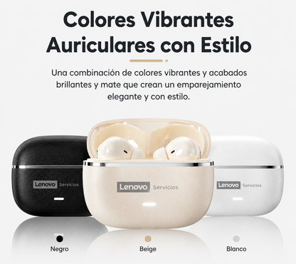 AURICULARES INALÁMBRICOS LENOVO LE208 BLUETOOTH 6.0 TWS ENC HI-FI CON 36 HORAS DE BATERÍA