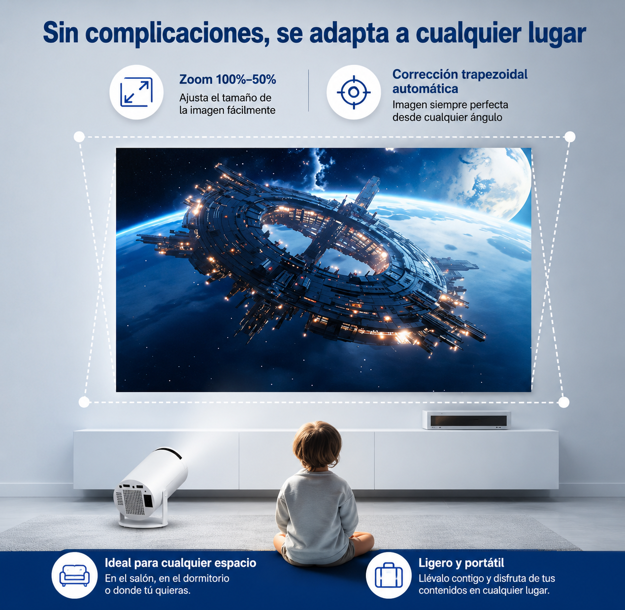 HY300 PRO PROYECTOR PORTÁTIL WIFI 6, BLUETOOTH 5.0 Y ANDROID 11 COMPATIBLE 4K