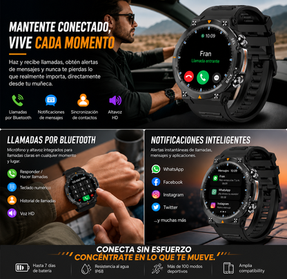 SMARTWATCH SENBONO MAX18 AMOLED 1,43" CON LLAMADAS BLUETOOTH, IP68 Y MÁS DE 100 MODOS DEPORTIVOS