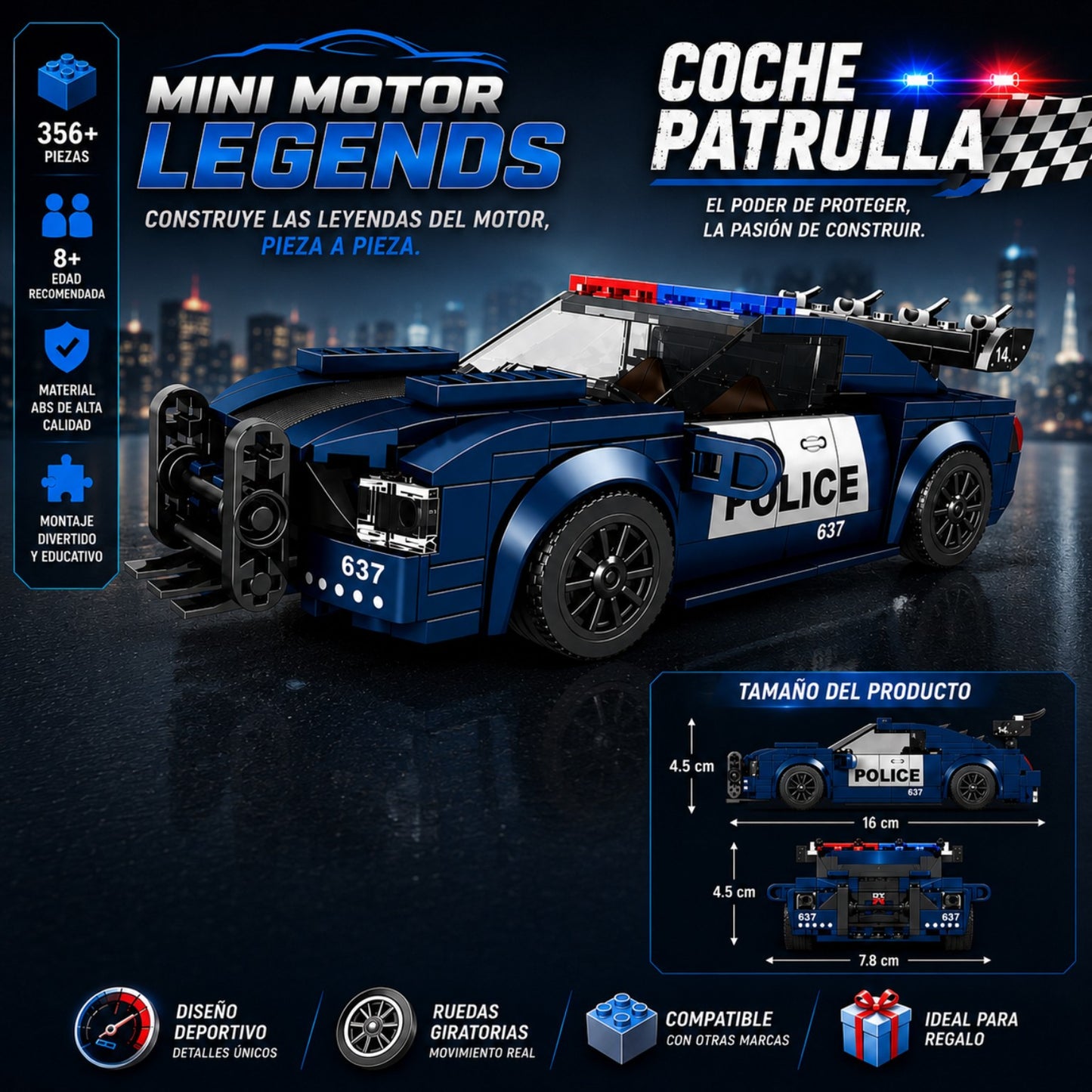 BLOQUES DE CONSTRUCCIÓN MINI MOTOR LEGEND | COLECCIÓN DE VEHÍCULOS DEPORTIVOS Y CLÁSICOS