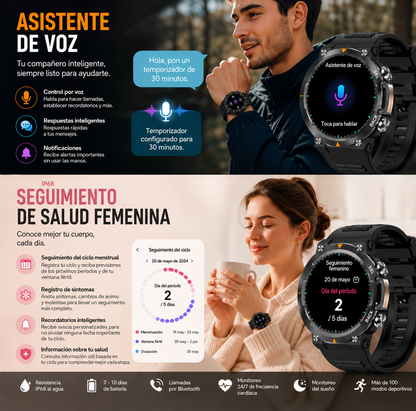 SMARTWATCH SENBONO MAX18 AMOLED 1,43" CON LLAMADAS BLUETOOTH, IP68 Y MÁS DE 100 MODOS DEPORTIVOS