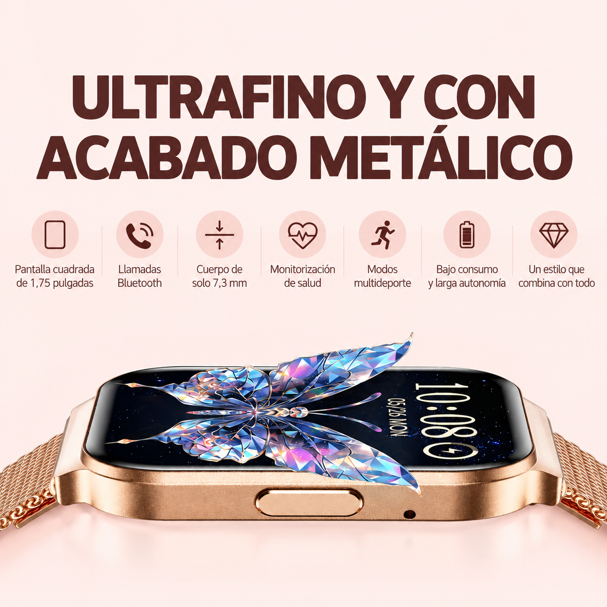SMARTWATCH VALDUS VS18 CON LLAMADAS BLUETOOTH, PANTALLA TÁCTIL HD DE 1,75” Y MONITOR DE ACTIVIDAD IP68