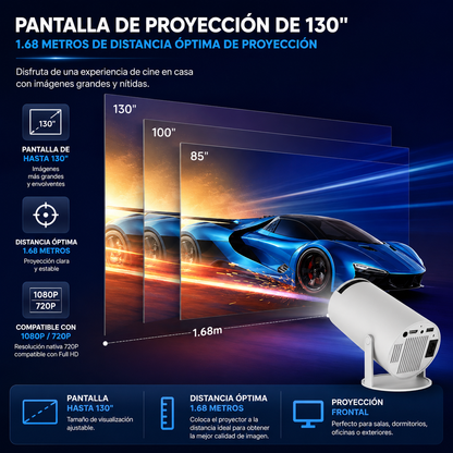 HY300 PRO PROYECTOR PORTÁTIL WIFI 6, BLUETOOTH 5.0 Y ANDROID 11 COMPATIBLE 4K