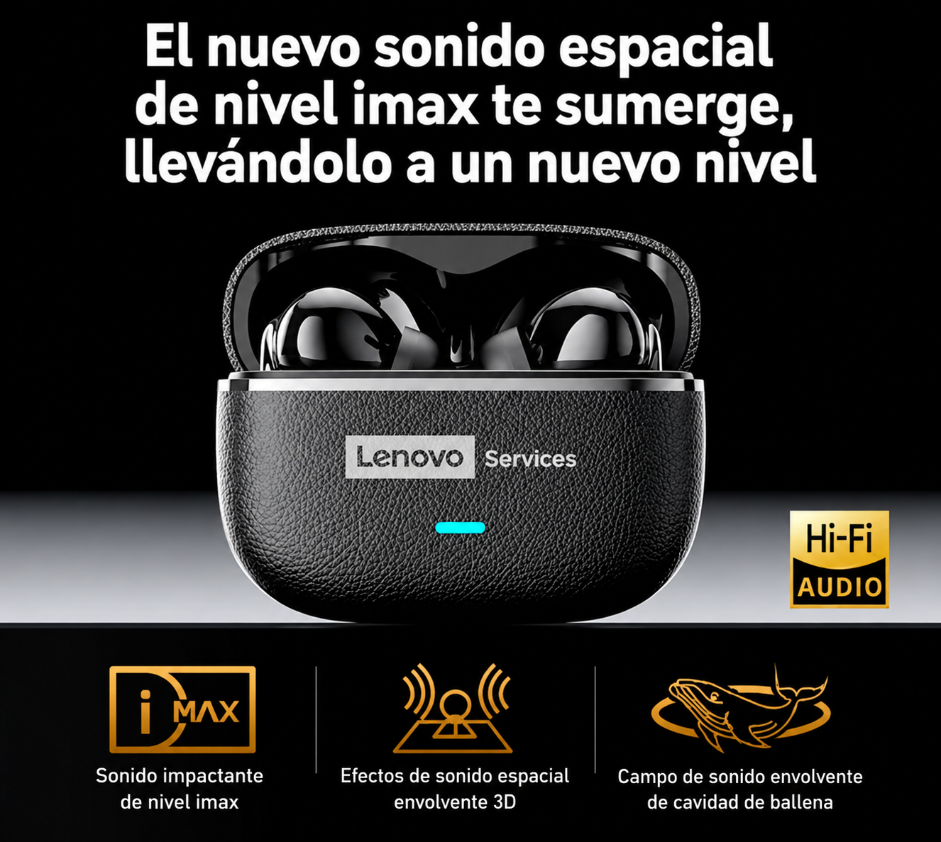 AURICULARES INALÁMBRICOS LENOVO LE208 BLUETOOTH 6.0 TWS ENC HI-FI CON 36 HORAS DE BATERÍA