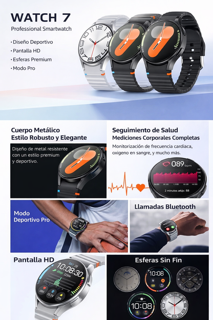 SMARTWATCH WATCH 7 MAX BLUETOOTH IP68 PANTALLA HD MONITOR SALUD DEPORTE LLAMADAS