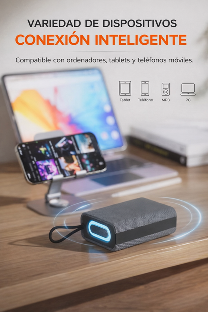 ALTAVOZ BLUETOOTH PORTÁTIL 03C – 10W, IPX5, RGB, TF Y AUX MINI JACK