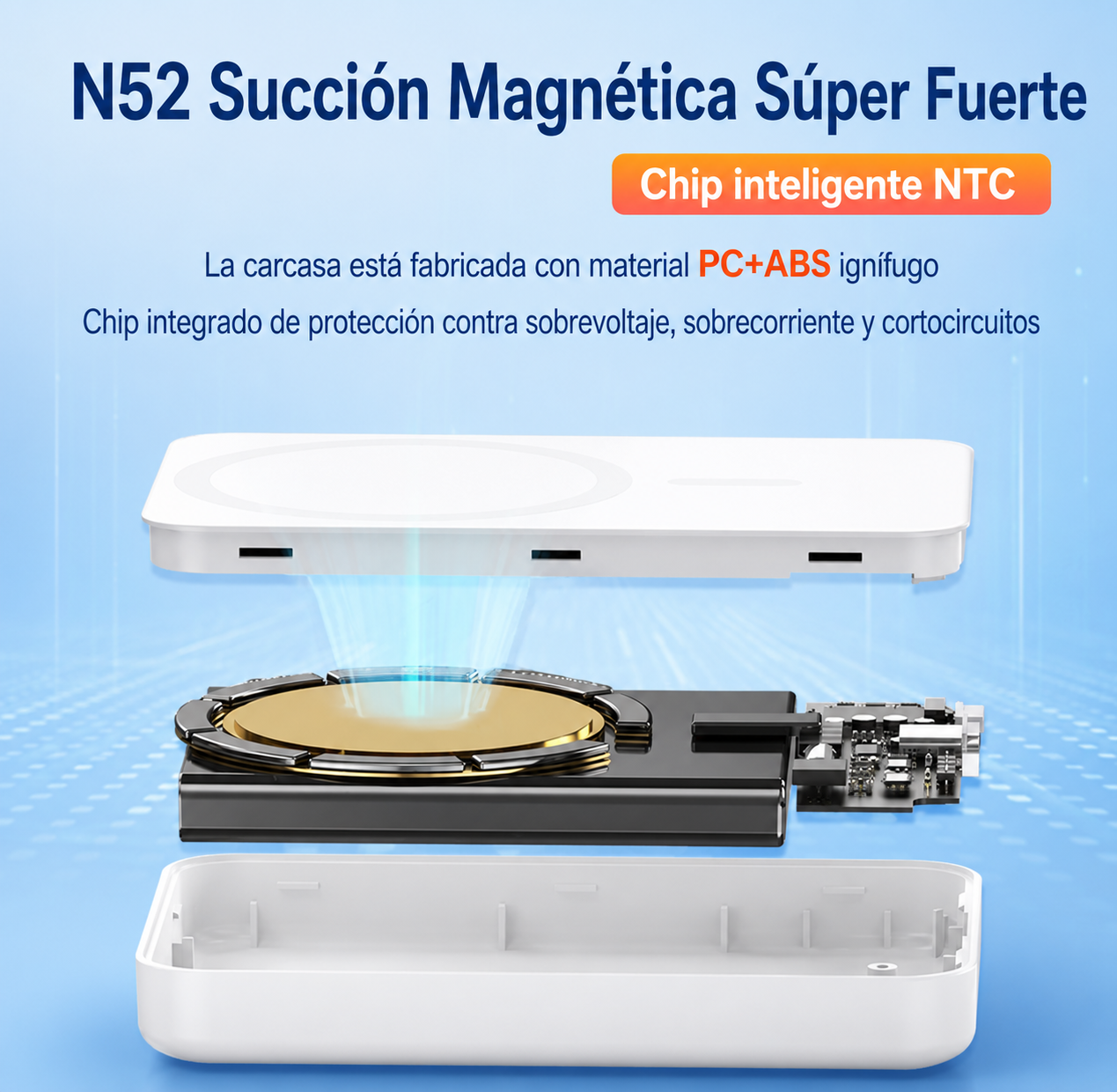 POWER BANK MAGNÉTICO 10000 MAH PD 20W CON CARGA INALÁMBRICA 15W | BATERÍA EXTERNA MAGNÉTICA USB-C