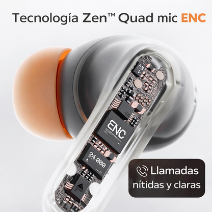 AURICULARES INALÁMBRICOS 36S BLUETOOTH 5.3 CON ENC, 100H AUTONOMÍA, BAJOS POTENTES Y MODO GAMING