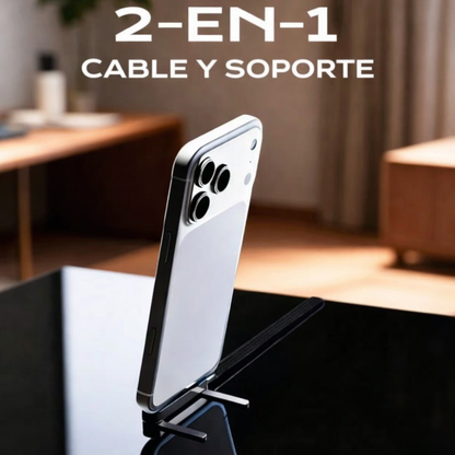 CABLE USB-C A USB-C 240W 1.5M CON SOPORTE 360º – CARGA ULTRARRÁPIDA Y DISEÑO GAMING