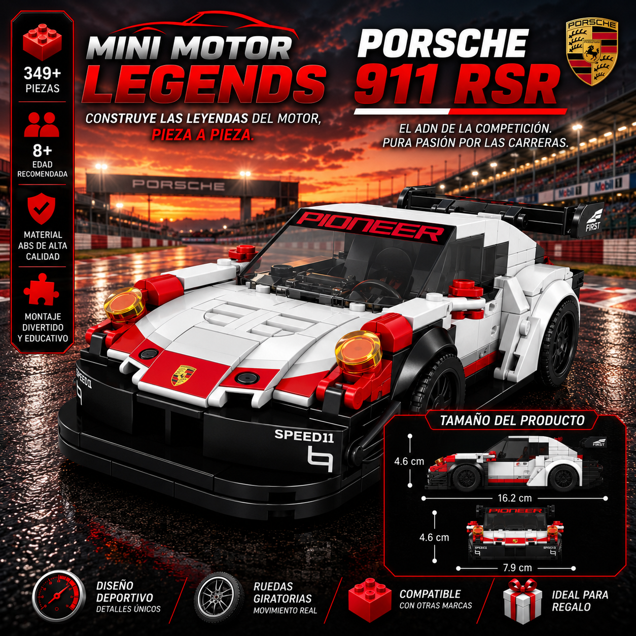 BLOQUES DE CONSTRUCCIÓN MINI MOTOR LEGEND | COLECCIÓN DE VEHÍCULOS DEPORTIVOS Y CLÁSICOS
