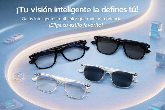 GAFAS INTELIGENTES CON IA Y TRADUCCIÓN EN TIEMPO REAL | BLUETOOTH 5.4, AUDIO HD, FILTRO LUZ AZUL Y CONTROL TÁCTIL